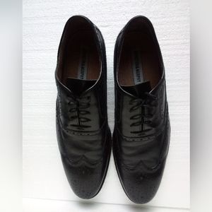 Johnston And Murphy Tyndall Black Leather Wingtips Oxford Shoes 20-8645 Mens 11M